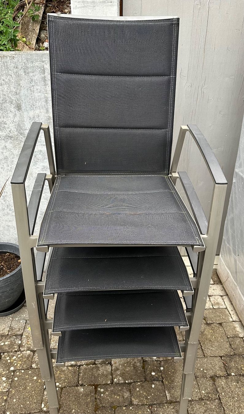Sedie: 4 Gartenstuhle, Alu, anthrazit – Usato da Schaffhausen venduto da Guckyy 2