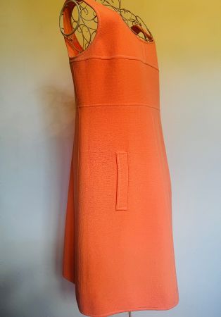 Orange Sommer Kleid, Gr. S - Vintage Style, Top Zustand!