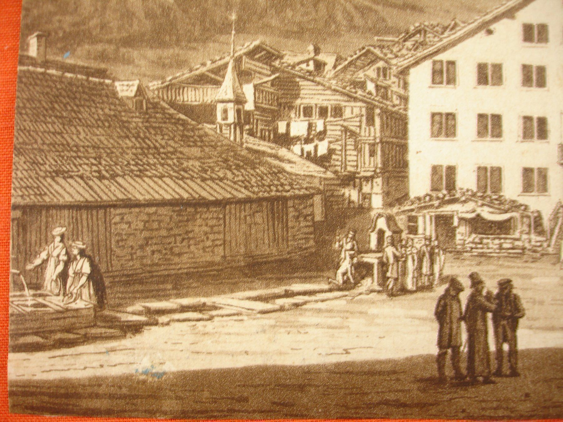 Incisioni: LEUKERBAD, AQUATINTA UM 1840 – Usato da Grüningen venduto da Kartensammler 3