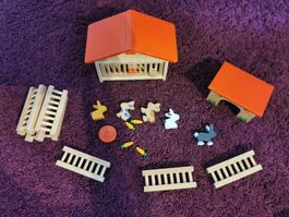 Mini-Hasenstall Spielset aus Holz 