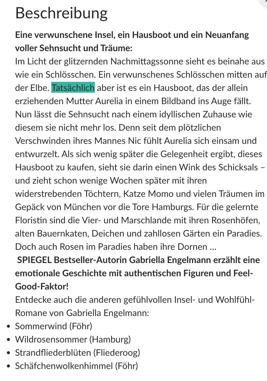 Libri: Wildrosensommer - Gabriella Engelmann – Usato da Frauenfeld venduto da AlphaCentauri_369_ 1