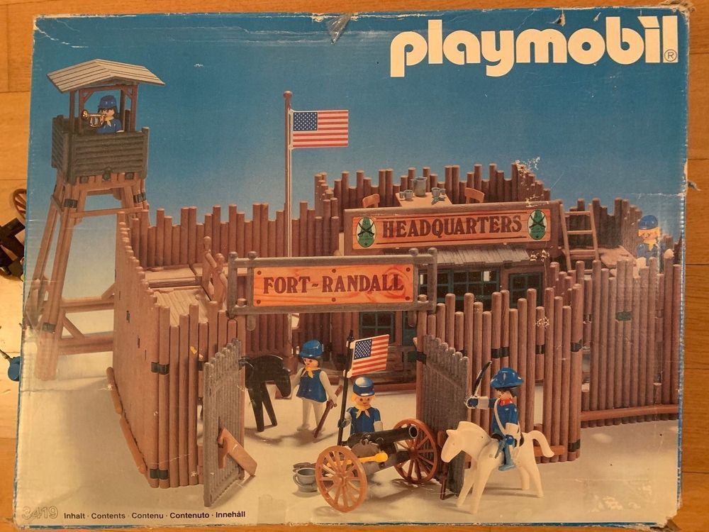 Lots PLAYMOBIL Vintage Western Nordistes - Fort, Chariots, Chevaux, Bon état