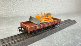 Märklin 4424 Niederbordwagen (mit Planierraupe) H0 / AC