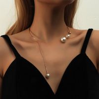 Elegante große weiße Nachahmungsperlen Halsketten
