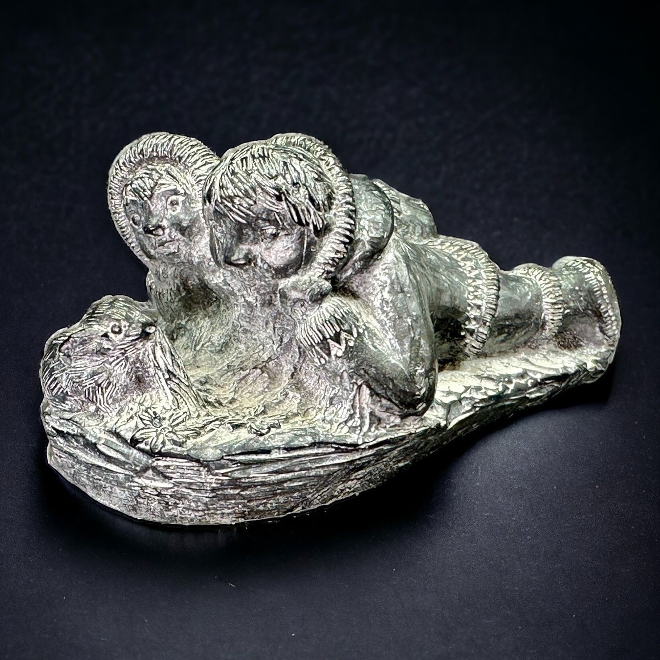 Sculture & Statue: WOLF sculpture inuite originale en stéatite. Canada – Usato da Morges venduto da magicle