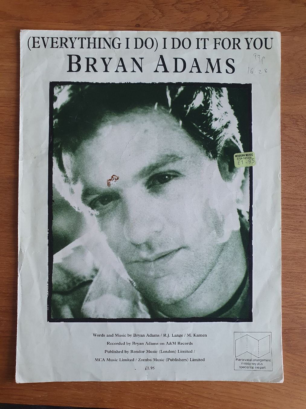 Libri: Bryan Adams - Noten (Everything I Do) Hit – Usato da Thun venduto da Reb80