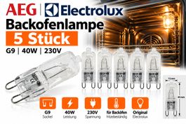 5x Electrolux / AEG Ofenlampe G9 40W 230V – Original