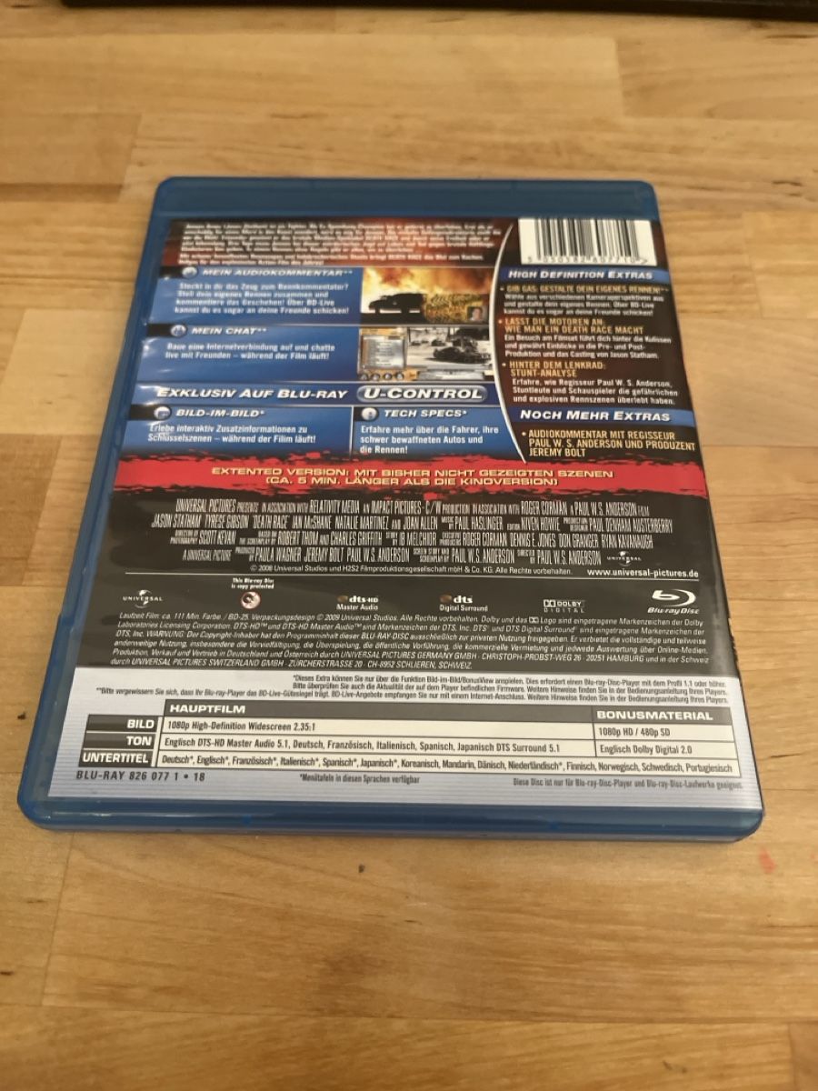 Tutti i DVDs: Death Race Extended Cut – Usato da Sargans venduto da pat_lqj7 1