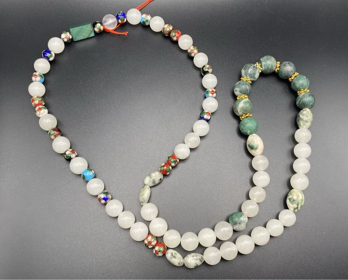 Ketten: Jade und Cloisonnè Perlen Halskette – Neu (gemäss Beschreibung) aus Lamone von LaCantinaMagica 4