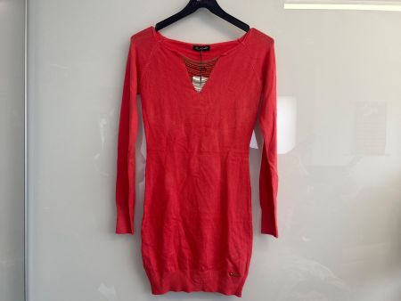 Pullover Lang Figurbetont mit Ketten rot 1 Size Neu