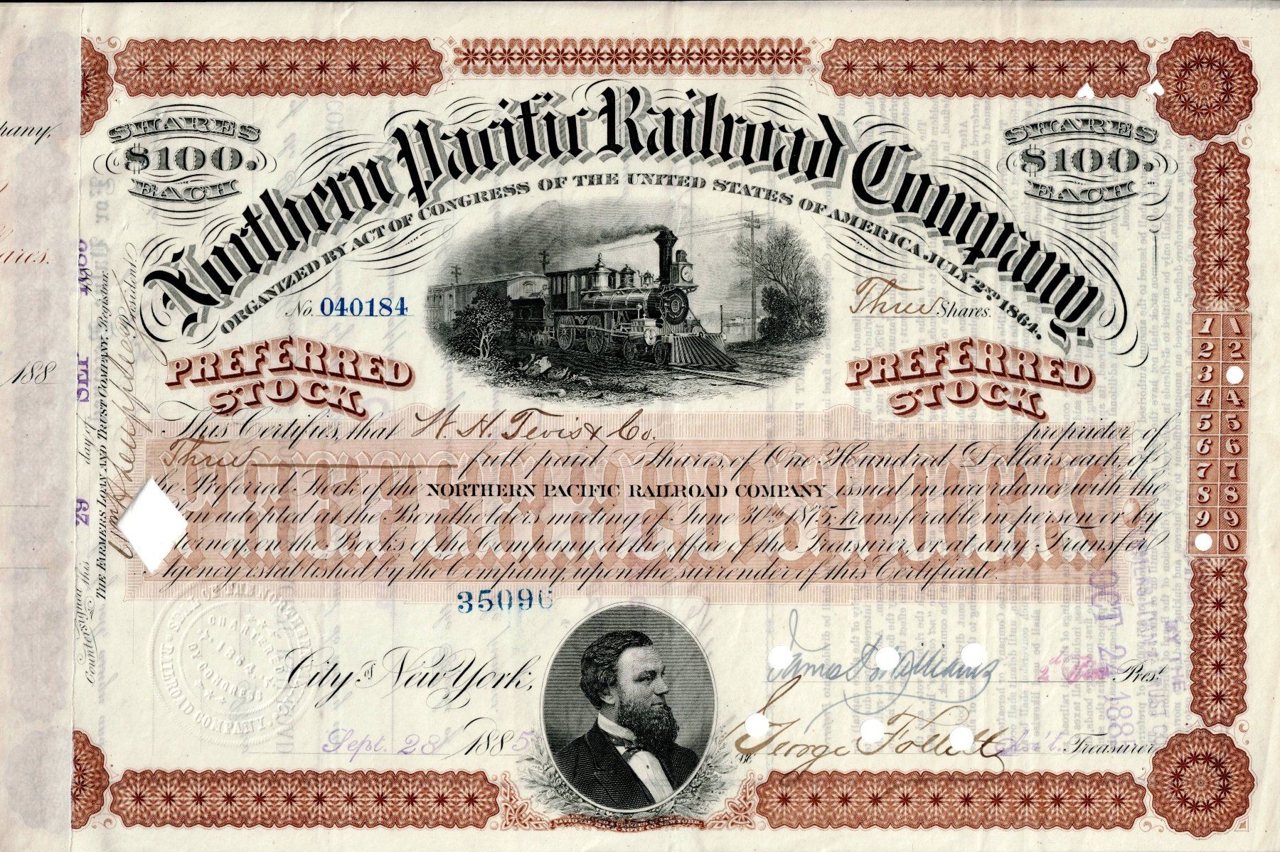 Dokumente: Northern Pacific Railroad Company – Gebraucht aus Ittigen von hiwepa