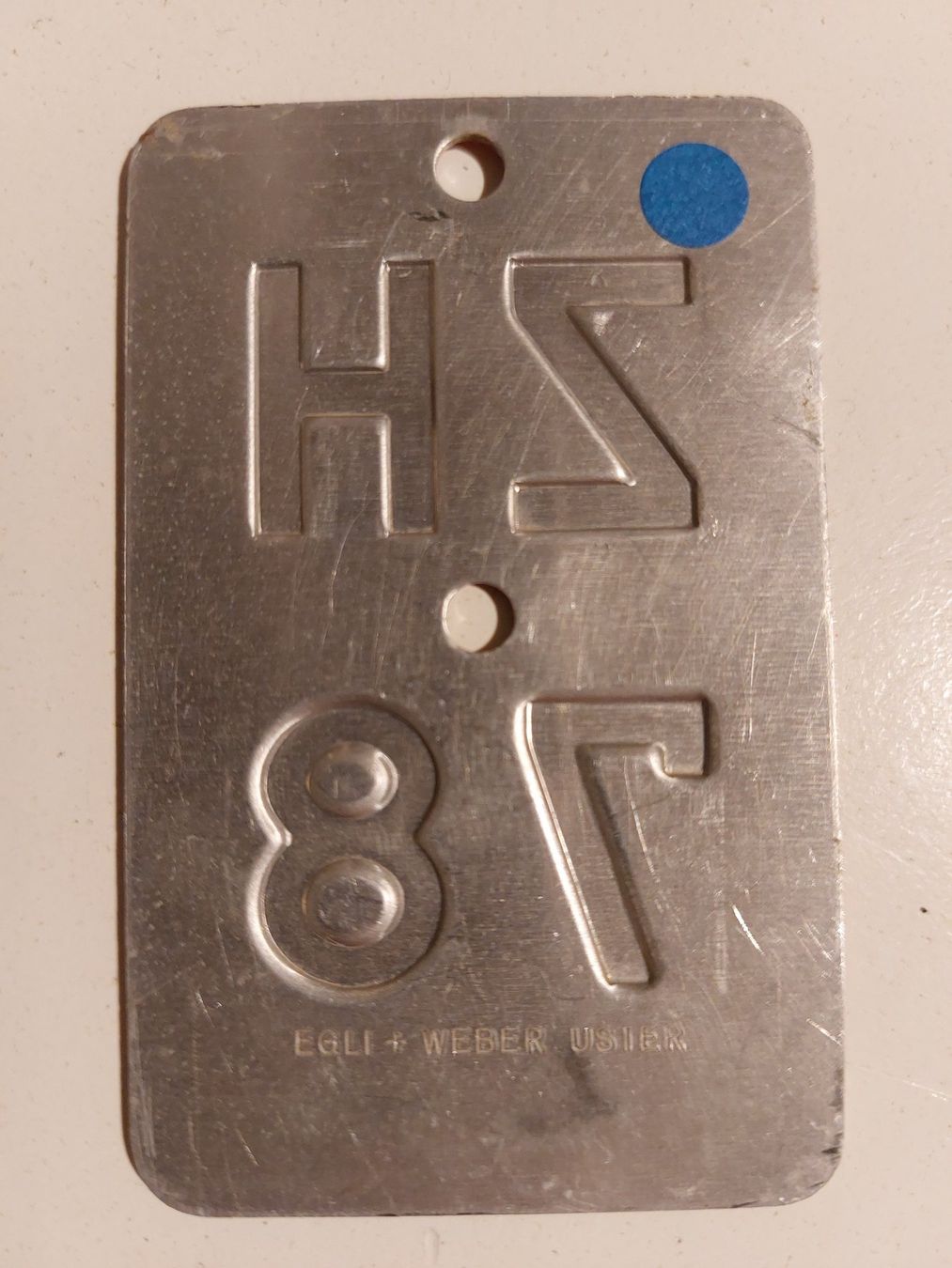 Sachs Schilder: Velonummer ZH 78 plaque Velo – Gebraucht aus Schenkon von Uhu007 1