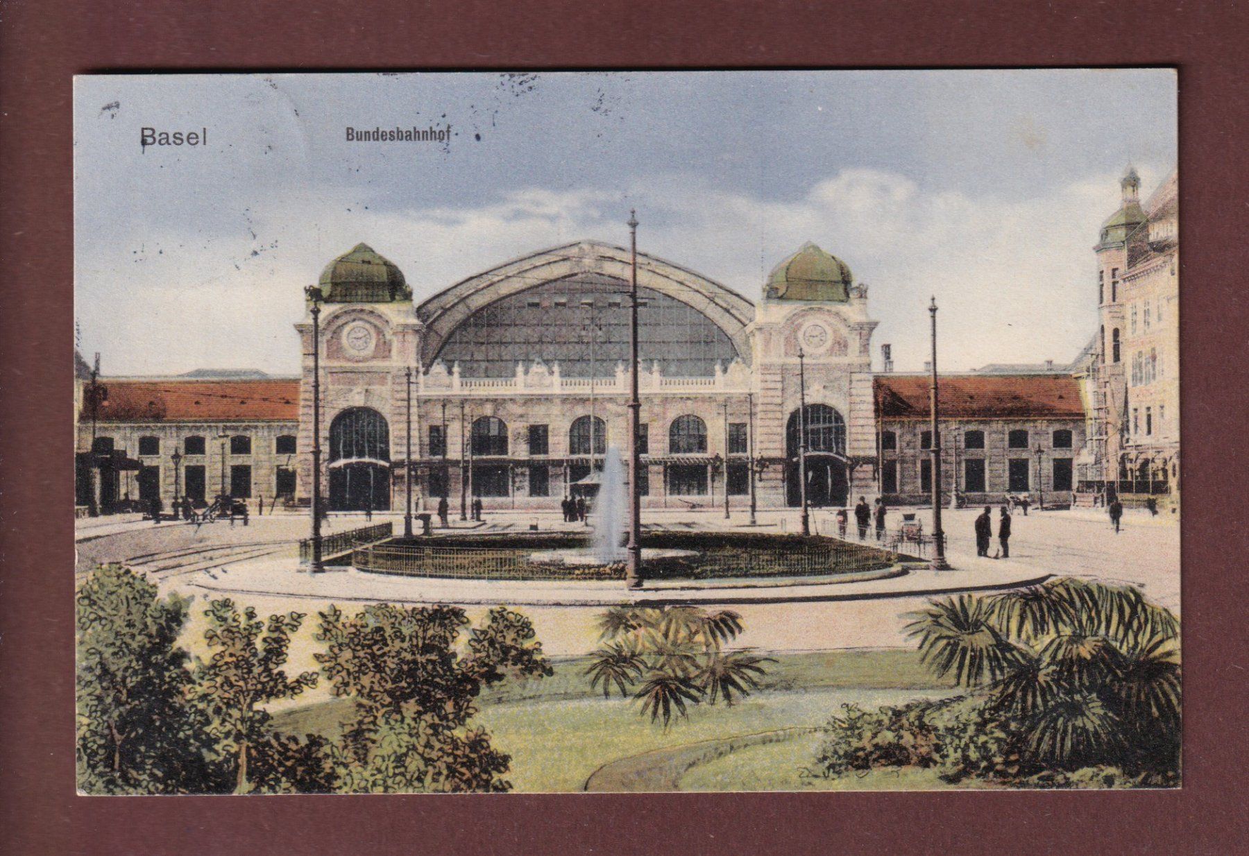 Cartoline postali: BASEL - Bundesbahnhof - 1914 – Usato da Pully venduto da nicecards-shop