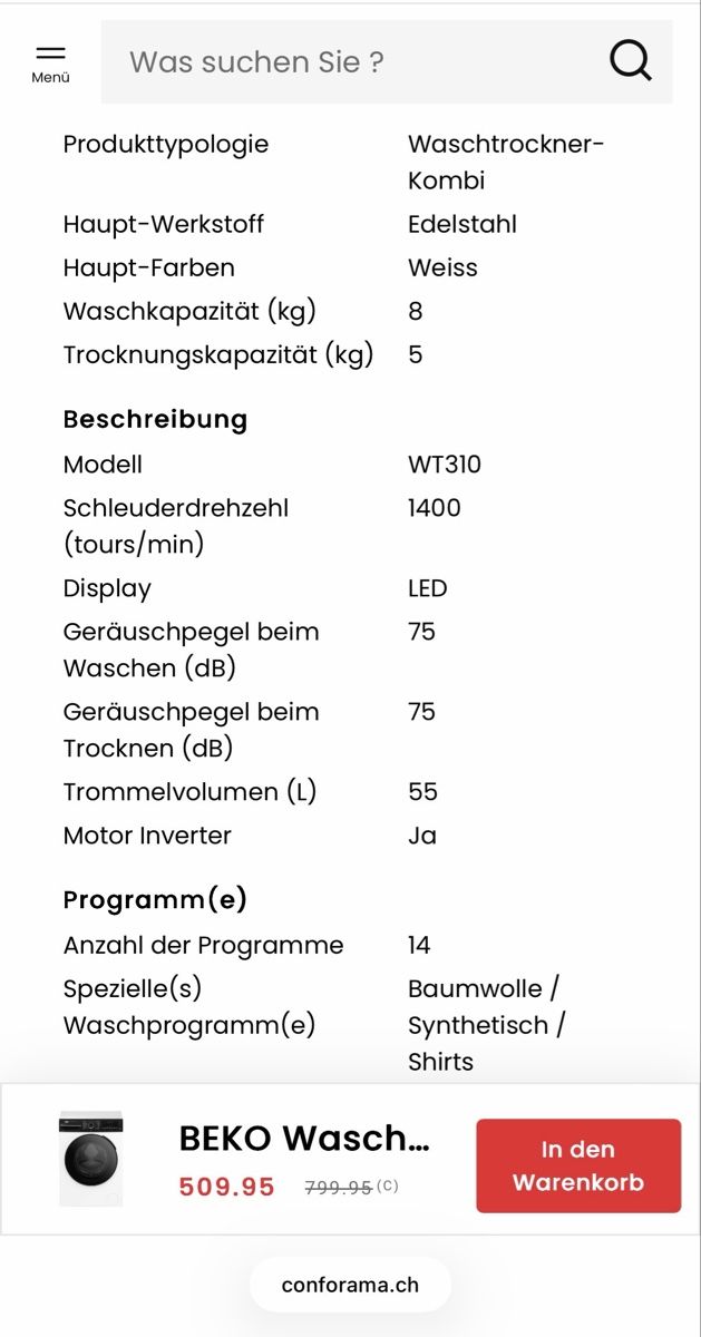 Beko Lavatrici: Waschmaschiene kombi / trockner – Nuovo (secondo la descrizione) da Horw venduto da yianis 2