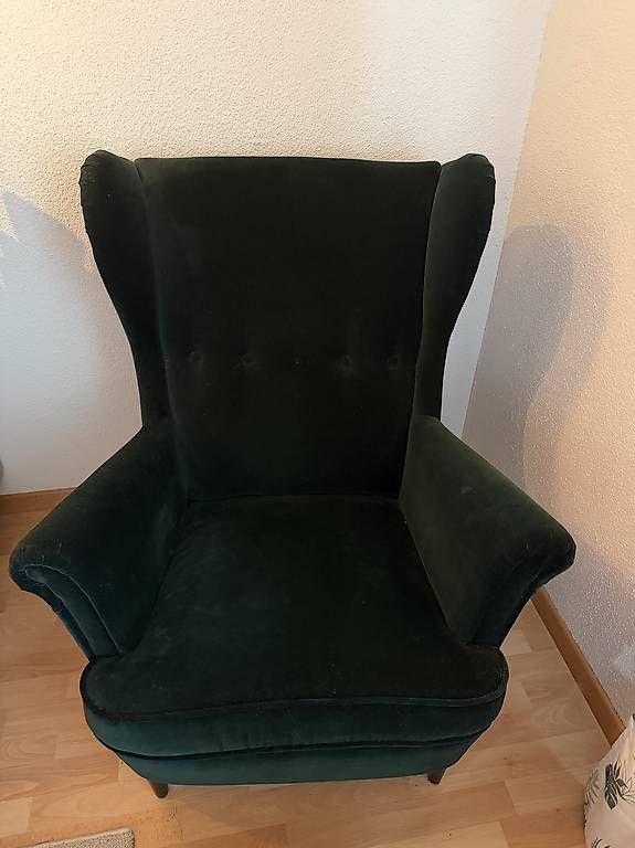 Ikea Fauteuils: Strandmon Sessel und Hocker dunkelgrün – D'occasion à Frauenfeld par swissmiss.tg 1