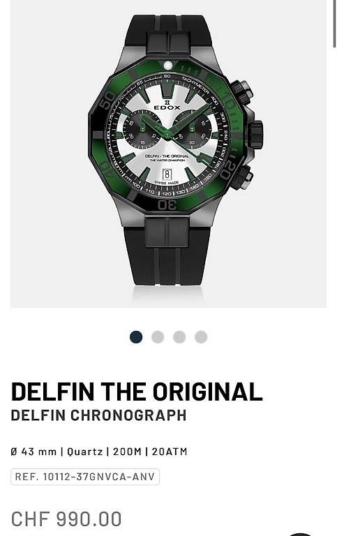 Orologi: Edox Delfin Chronograph 10112 37GN VCA ANV – Nuovo e nell'imballaggio originale da Biel/Bienne venduto da Popocrapo 4