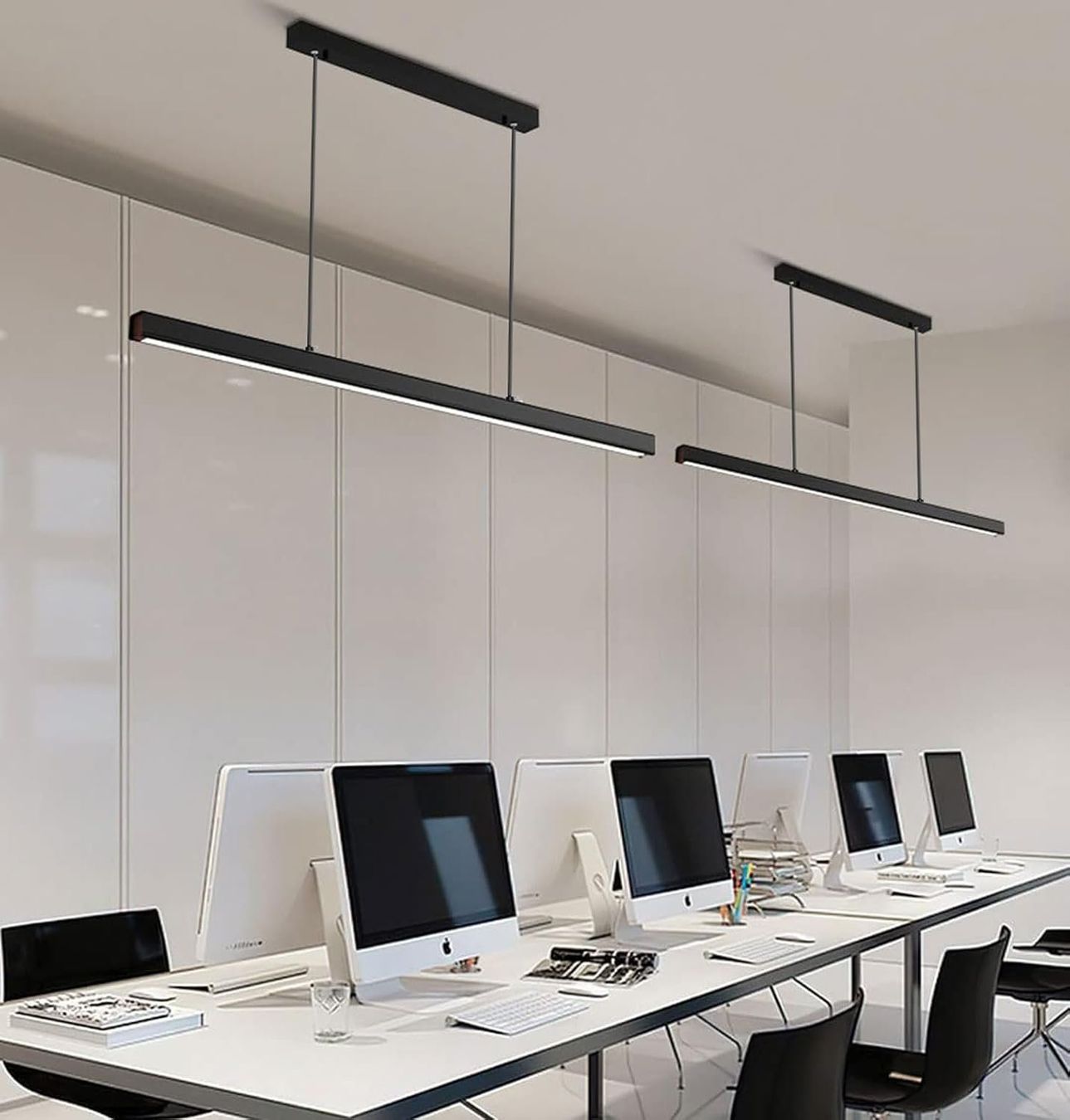 Kronleuchter & Deckenlampen: LED Pendelleuchte Esszimmer Tisch 100cm dimmbar Schwarz – Neu und originalverpackt aus Wittenbach von VELARO 1