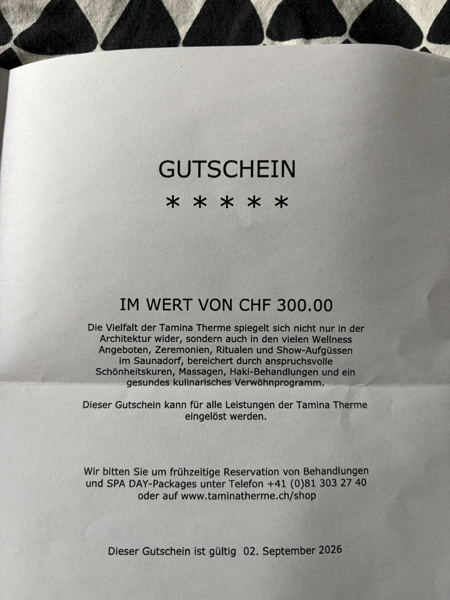 Buoni: Tamina Therme Bad Ragaz – Nuovo (secondo la descrizione) da Chur venduto da fan_gh6f