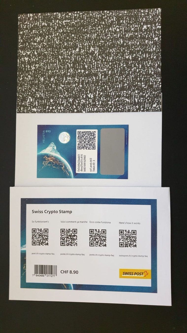 Tutti i francobolli: Swiss Crypto Stamp Piz Bernina ID 3 – Nuovo e nell'imballaggio originale da Winterthur venduto da andrekeller95