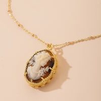 18k vergoldete Wunderschöne Cameo Kette, Vintage Stil