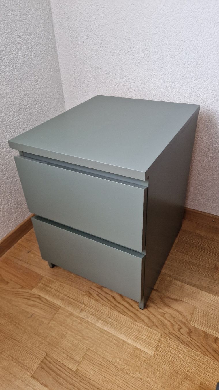 Ikea Comodini: Table de chevet MALM verte, 2 tiroirs – Usato da Biel/Bienne venduto da Boozook