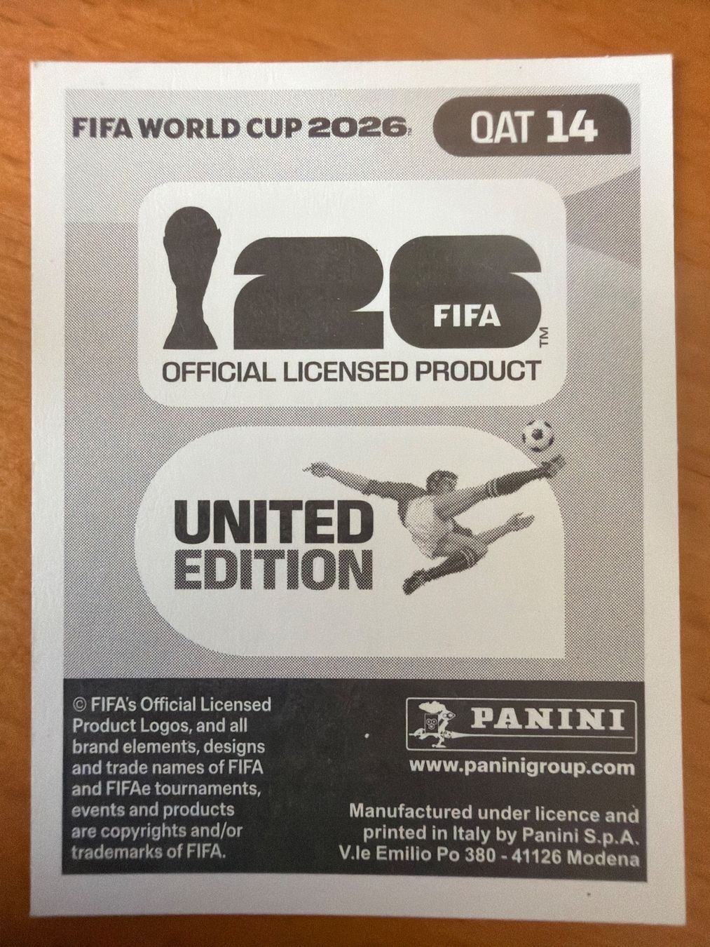 Panini Cartes à collectionner: Panini QAT14 – Neuf (Voir description) à Susten par Rechnun 1
