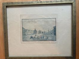 Gais, Dorfplatz von Westen um 1830