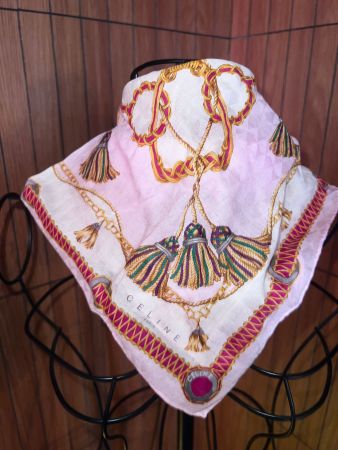 CELINE Vintage Tuch 47x47 Baumwolle