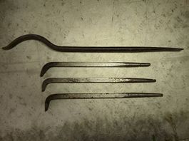 3x Hazet Hebeleisen 400mm / 1x Reifeneisen / Montiereisen