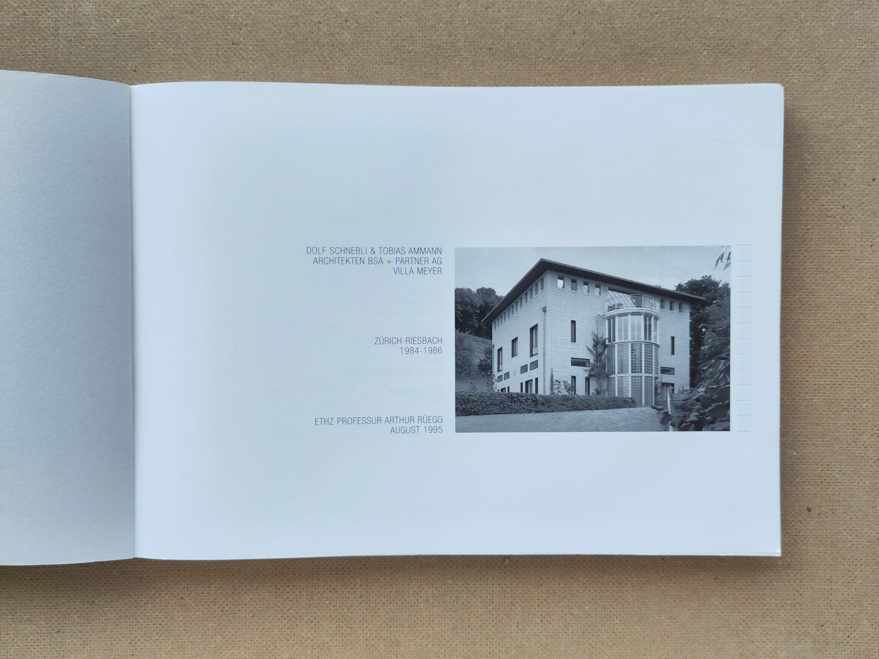 Libri: Architekten Schnebli & Ammann  VILLA MEYER Planbuch 1995 – Usato da Pfäffikon ZH venduto da rabali 1