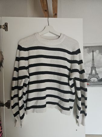 Pull&Bear Pullover gestreift weiss schwarz Grösse S