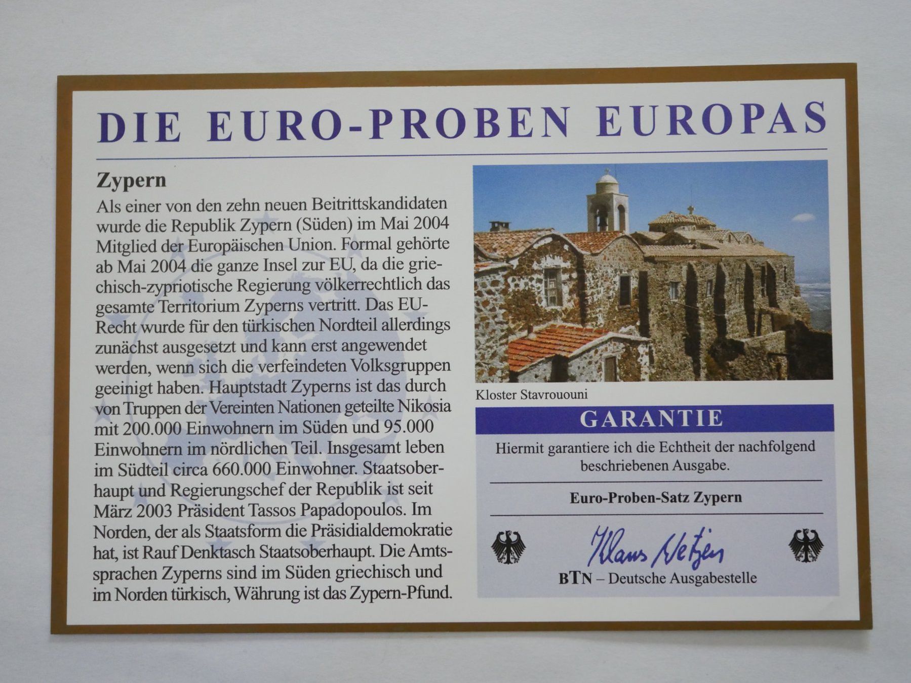 Tutti le monete: Euro Probe Zypern 2006 ***TOP*** – Nuovo e nell'imballaggio originale da Kreuzlingen venduto da Samson01 2