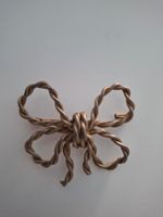 Broche vintage en forme de noeud, couleur bronze