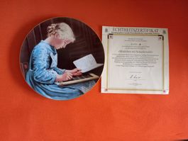 Sammelteller Albert Anker Mädchen mit Schiefertafel