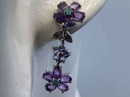 Ohrstecker mit Amethyst und Tanzanit