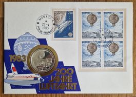 Silbermedaille 999  mit Brief 1983