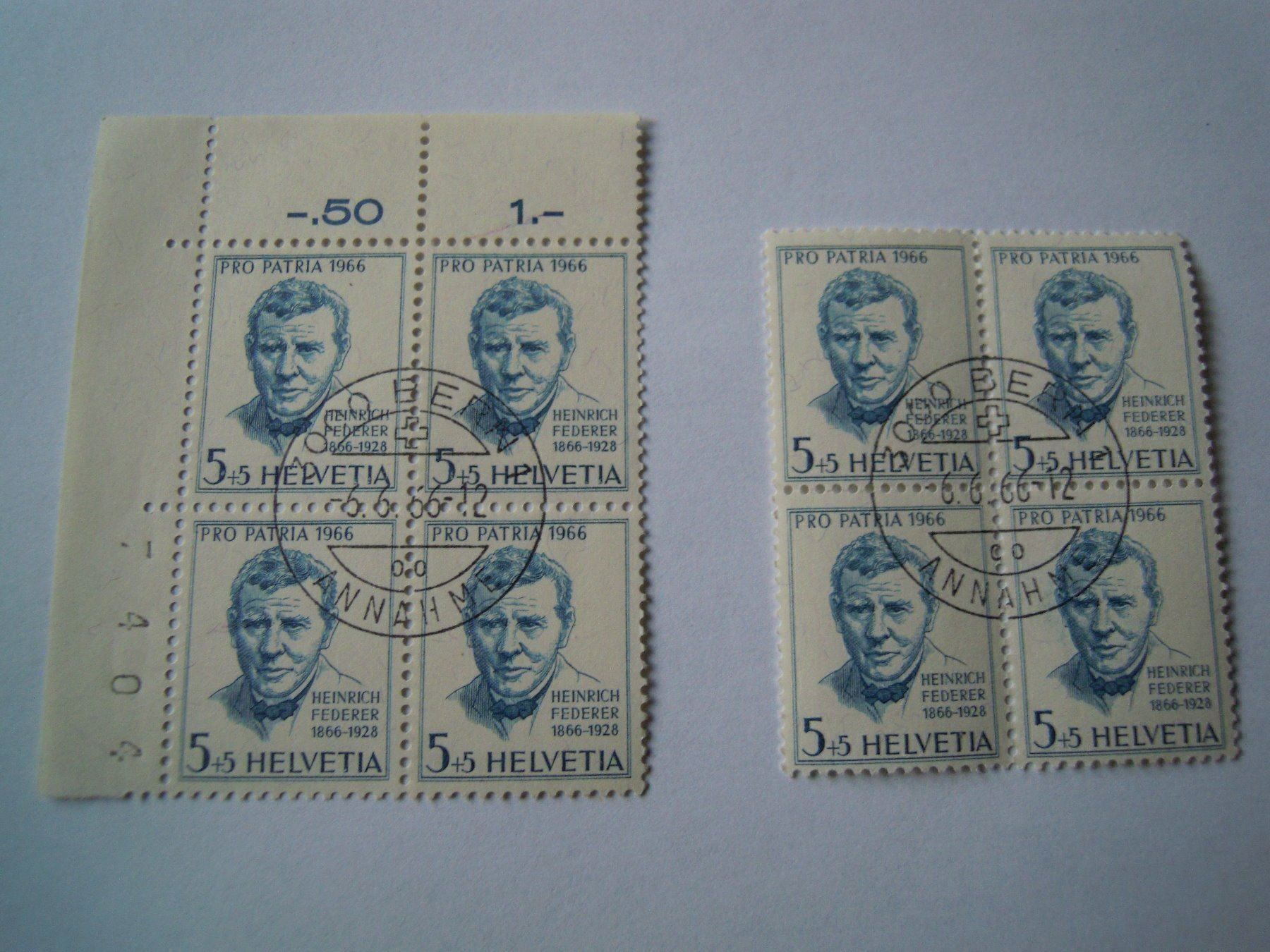 Tutti i francobolli: 1966,Pro Patria,H.Federer,Viererbl.ETSt. – Nuovo (secondo la descrizione) da Muri b. Bern venduto da Ricardoverkauf