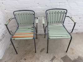 -2- Häfeli Gartenstühle / 50er Jahre Designklassiker