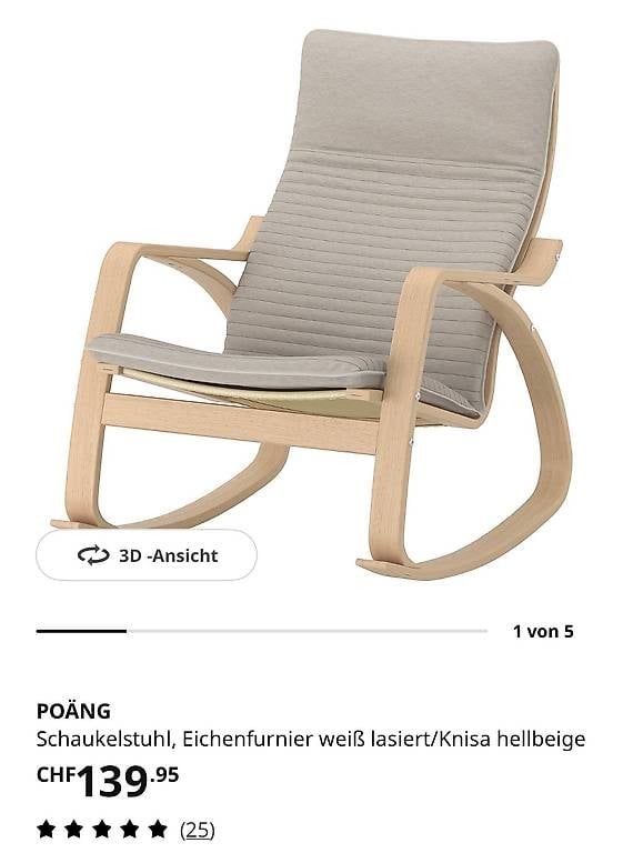 Ikea Sedie: IKEA POÄNG Schaukelstuhl – Usato da Niederhasli venduto da Brkslmn 3