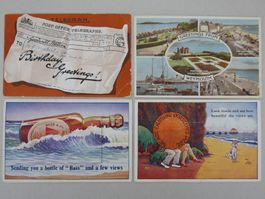 ALTE AK ENGLAND MIT LEPORELLO SEHENSWÜRDIGKEITEN
