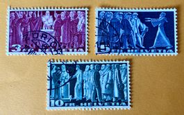 Nr.216/217/218 Symbolische Darstellungen mit Stempel  
