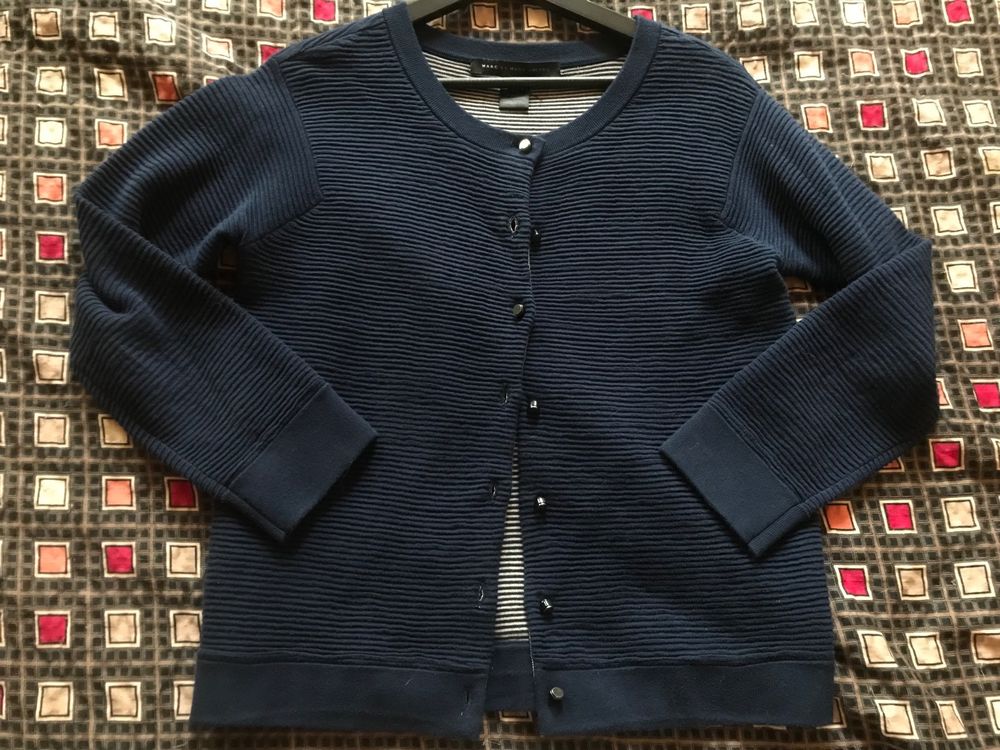 CARDIGAN EN MAILLE À PANNEAUX DE NYLON - BLEU MARINE - HOMME | H&M BE