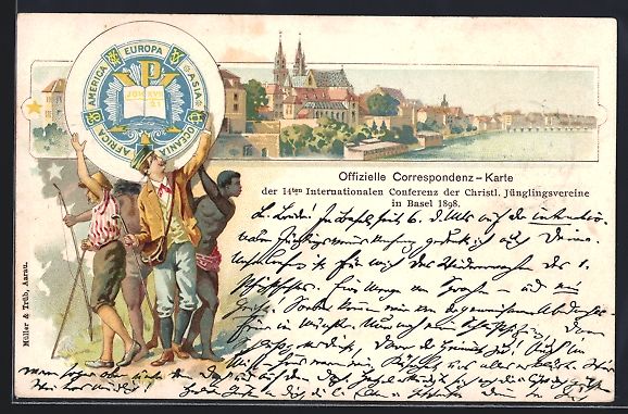 Cartoline postali: Litho Basel, 14. Internat. Conferenz der – Usato da Berlin venduto da bartko-reher
