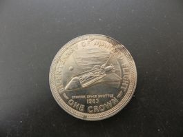 Isle of Man 1 Crown 1983 - Orbiter Space Shuttle