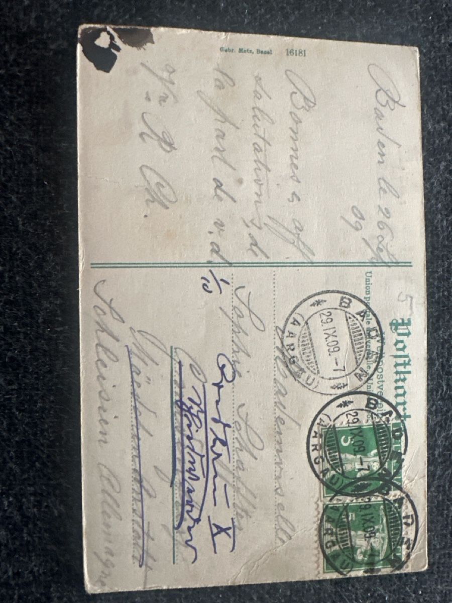 Cartes postales: Baden Unterstadt 1909 – D'occasion à Wettingen par Phibras 1