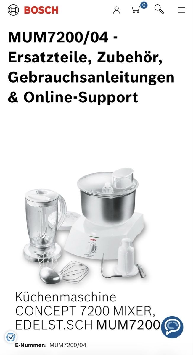 Bosch Elettrodomestici da cucina: Küchenmaschine Bosch MUM7200 – Usato da Zürich venduto da pas_j2jx