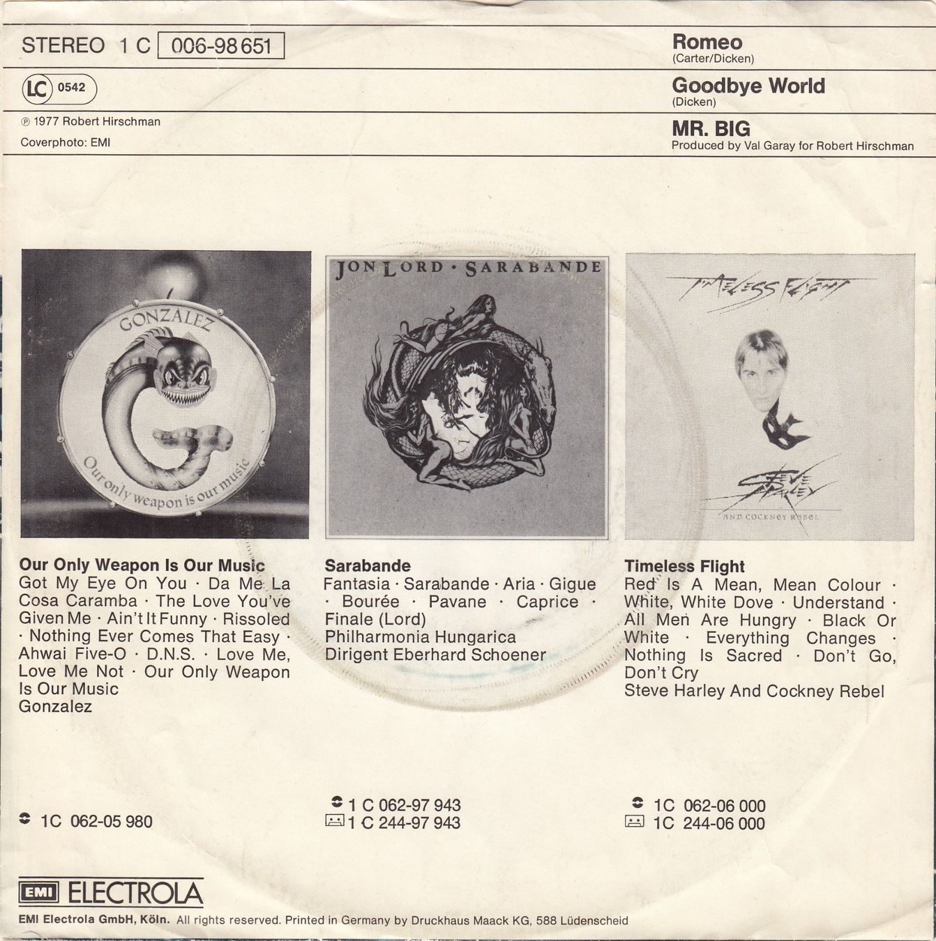 Dischi in vinile: Mr. Big Vinyl Single von 1977 – Usato da Volketswil venduto da Abcrecords 1