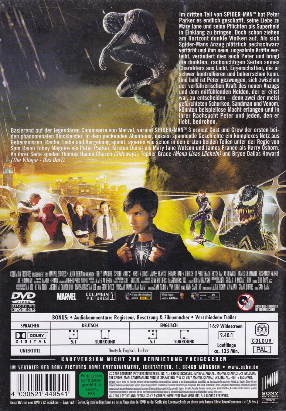 Tous les DVDs: DVD ab Fr. 1.--, Spider-Man 3 – D'occasion à Lausen par Mondeo10628 1