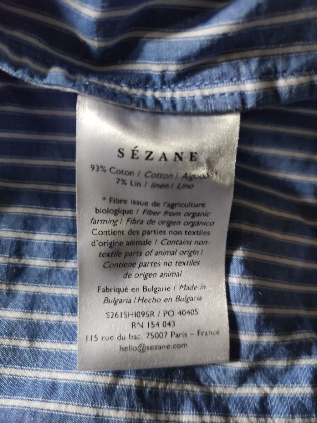 Sezane Chemisiers: Chemise rayée Sézane Taille 36 coton lin – Neuf (Voir description) à Granges VS par patia58 3