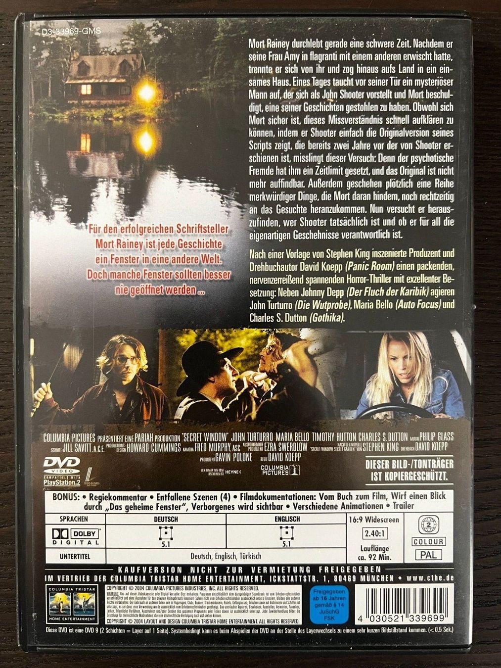 Tutti i DVDs: Das geheime Fenster – Usato da Zürich venduto da FilmFreunde 1